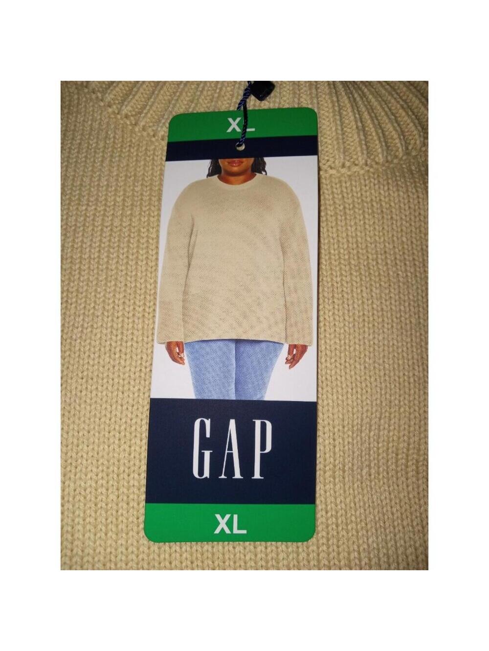 Gap Crew Neck Taupe Sweater Women's Size XL Long Sleeves New with Tags - Picture 3 of 6